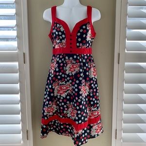 Sam & Max Polka Dot sleeveless tie back dress